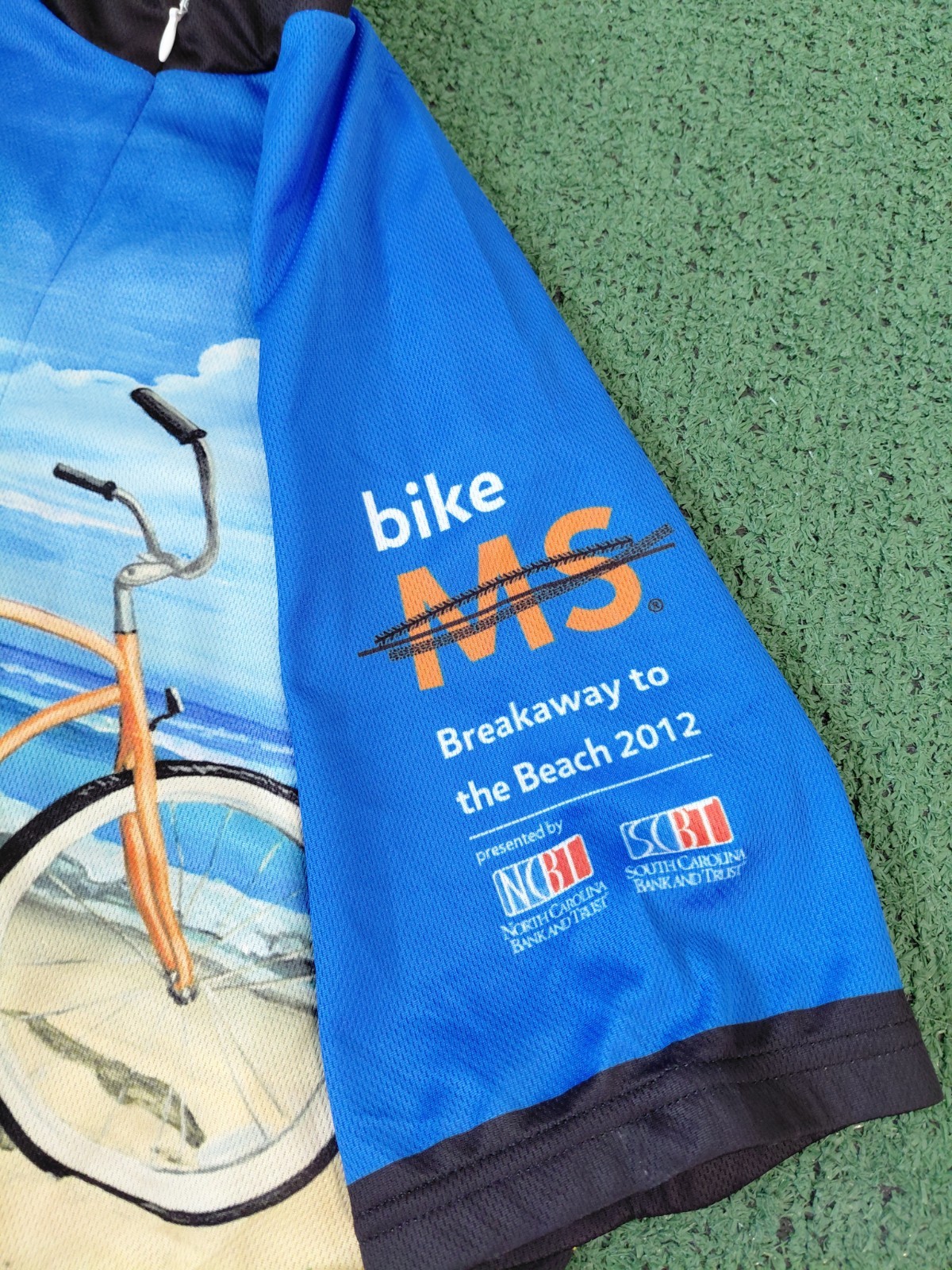 Peak 1 2012 Breakaway To The Beach Multicolored Zip Up Cycling Jersey Sz Medium
