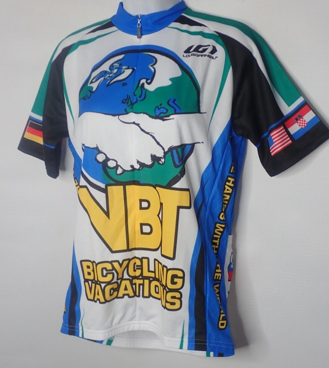 Louis Garneau VBT Vacation Bike Tour Zip Up Jersey Shake Hands With The World S