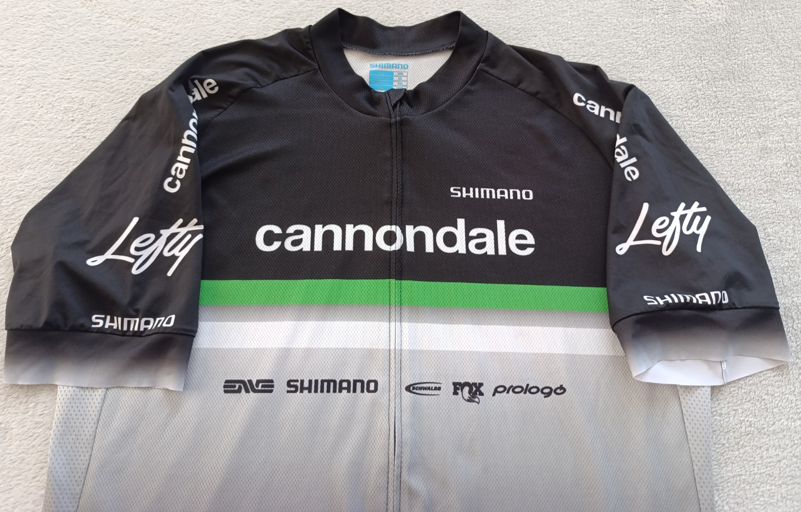 Cannondale Shimano Lefty mens Black Green cycling jersey size XXL
