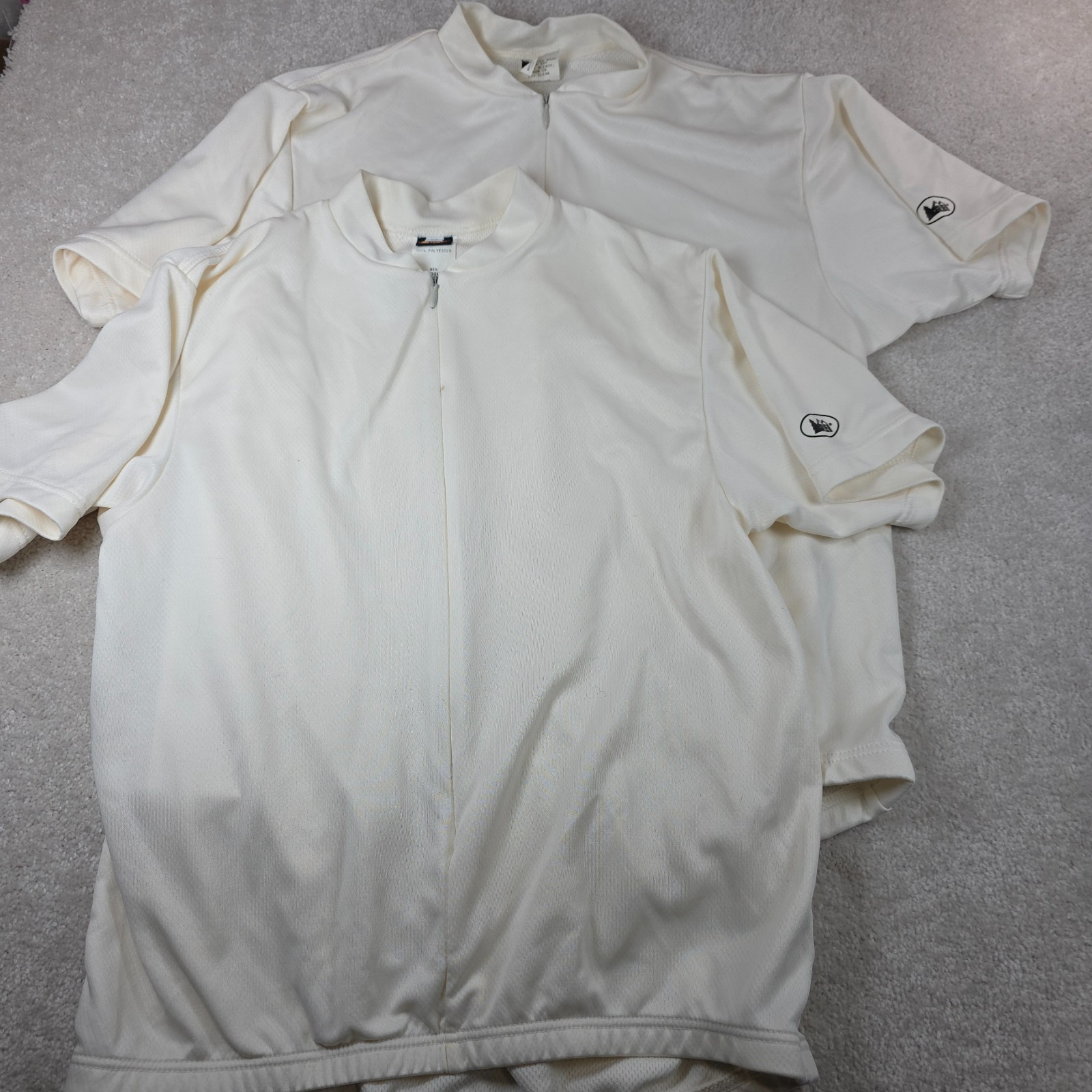 REI Activewear Biking Top Mens M Ivory Cycling Short Sleeve USA Made Lot Of 2