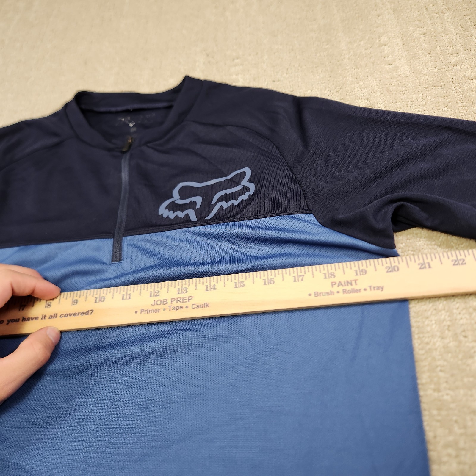 Fox Ranger Jersey Men Medium MTB Cycling Downhill Riding Race Blue Shirt 1/4 Zip