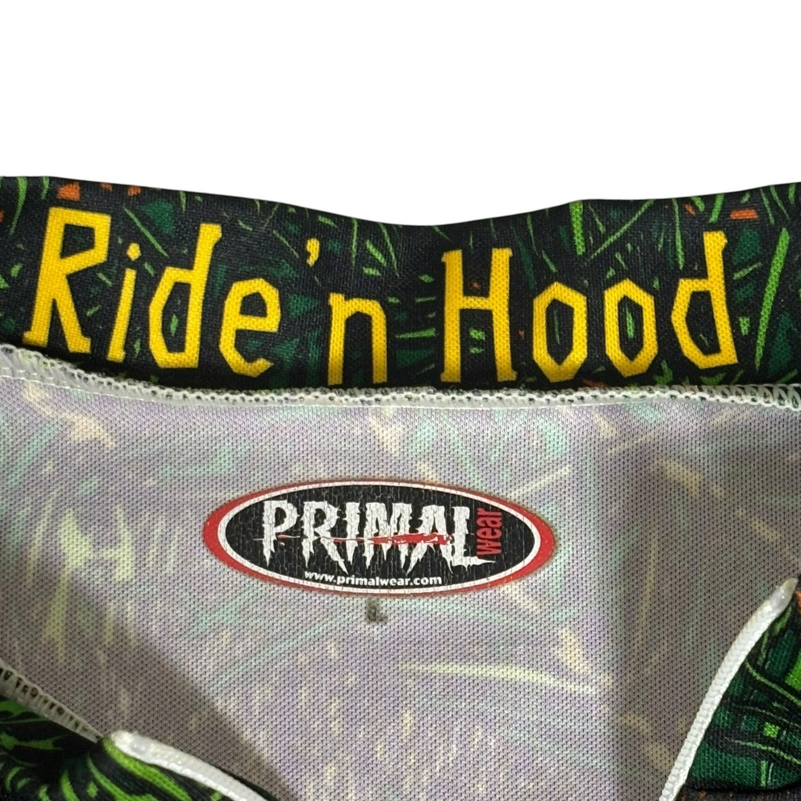 Primal Wear Wolf Print 3/4 Zip Long Sleeve Rear Pockets Cycling Jersey L