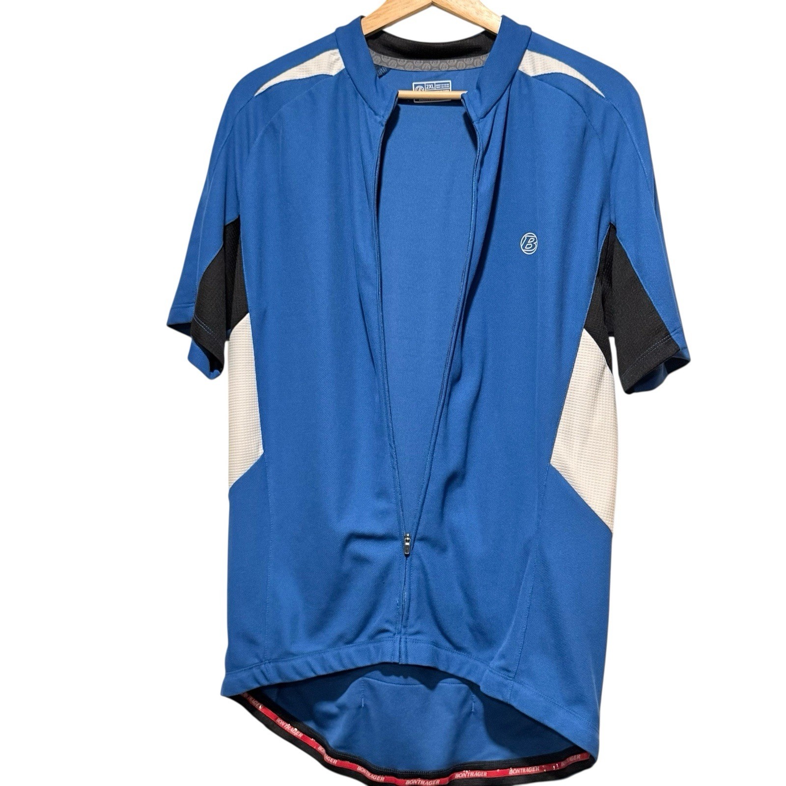 Bontrager Cycling Mens Size 2XL Blue Short Sleeve Full Zip Racing Jersey