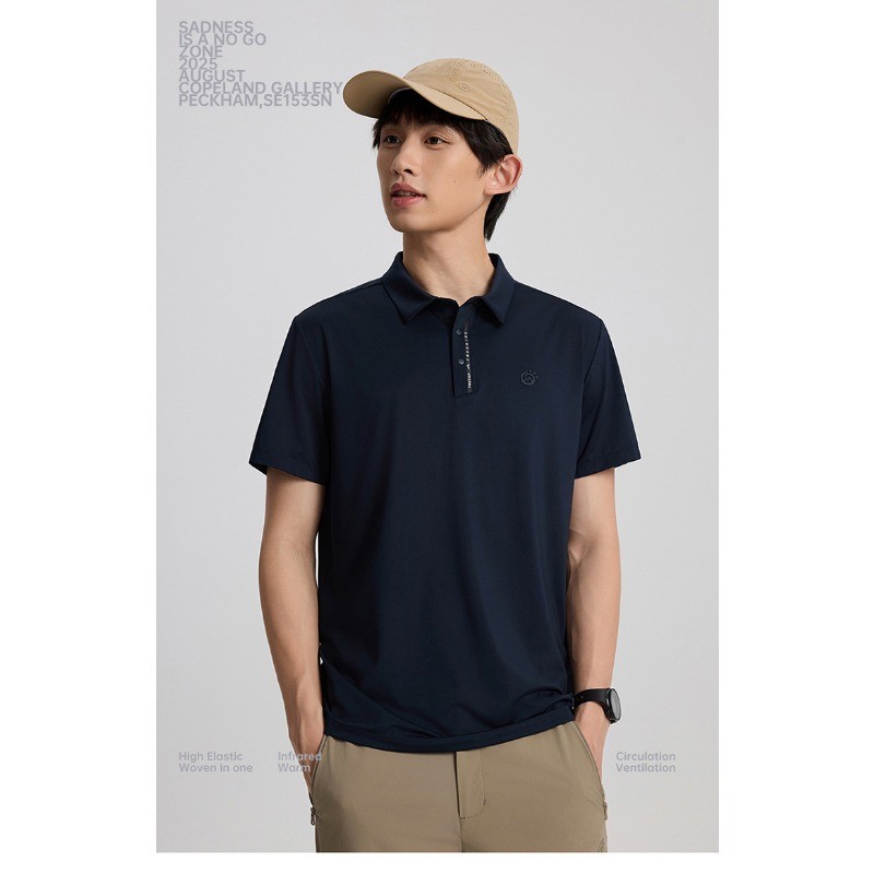 2025 Spring Summer New Women and Men Short Sleeved T-Shirt with Lapel Collar