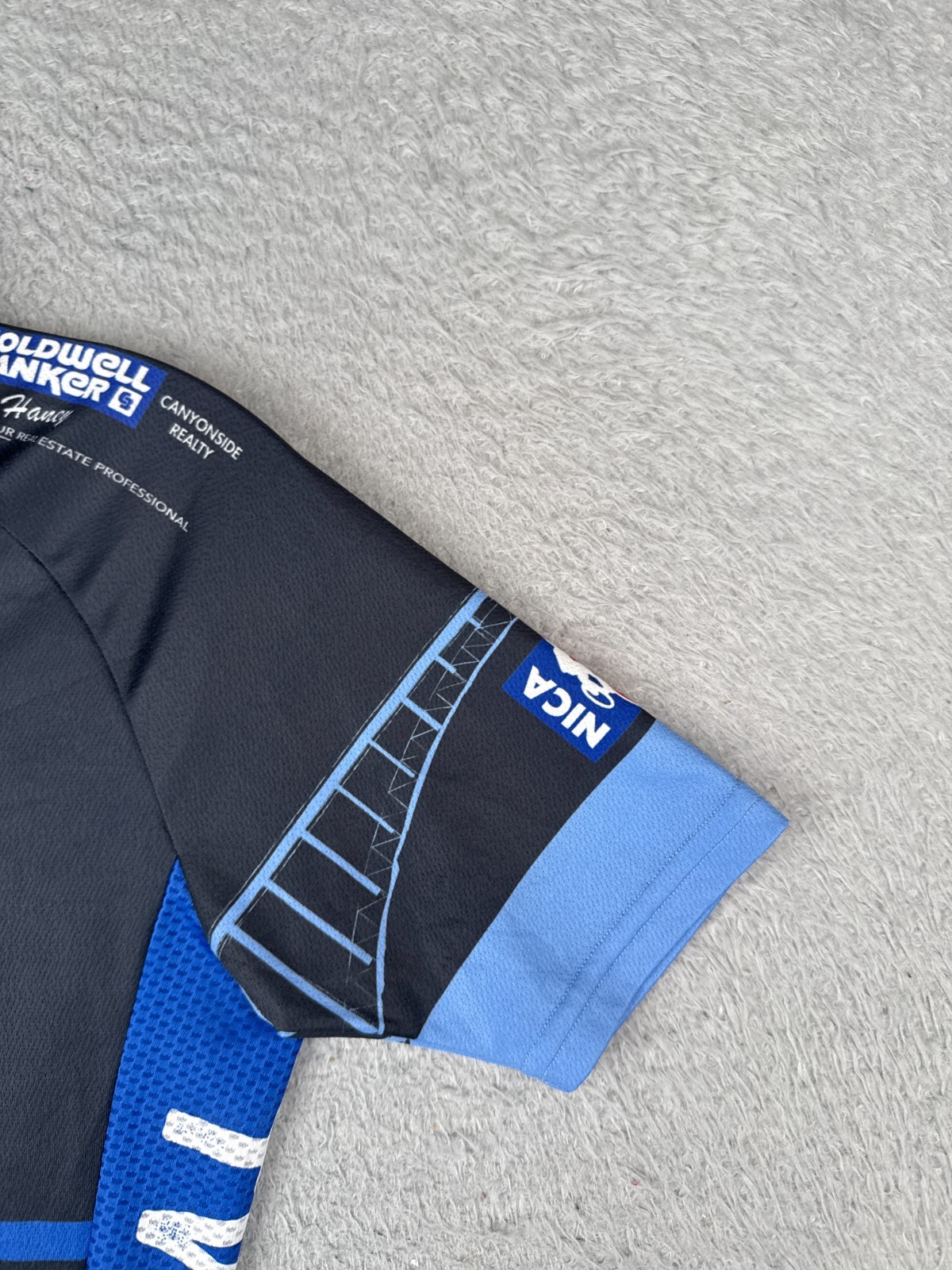Hyperthreads Cycling Jersey Youth Boys Large Black Blue Twill Falls MTB Team