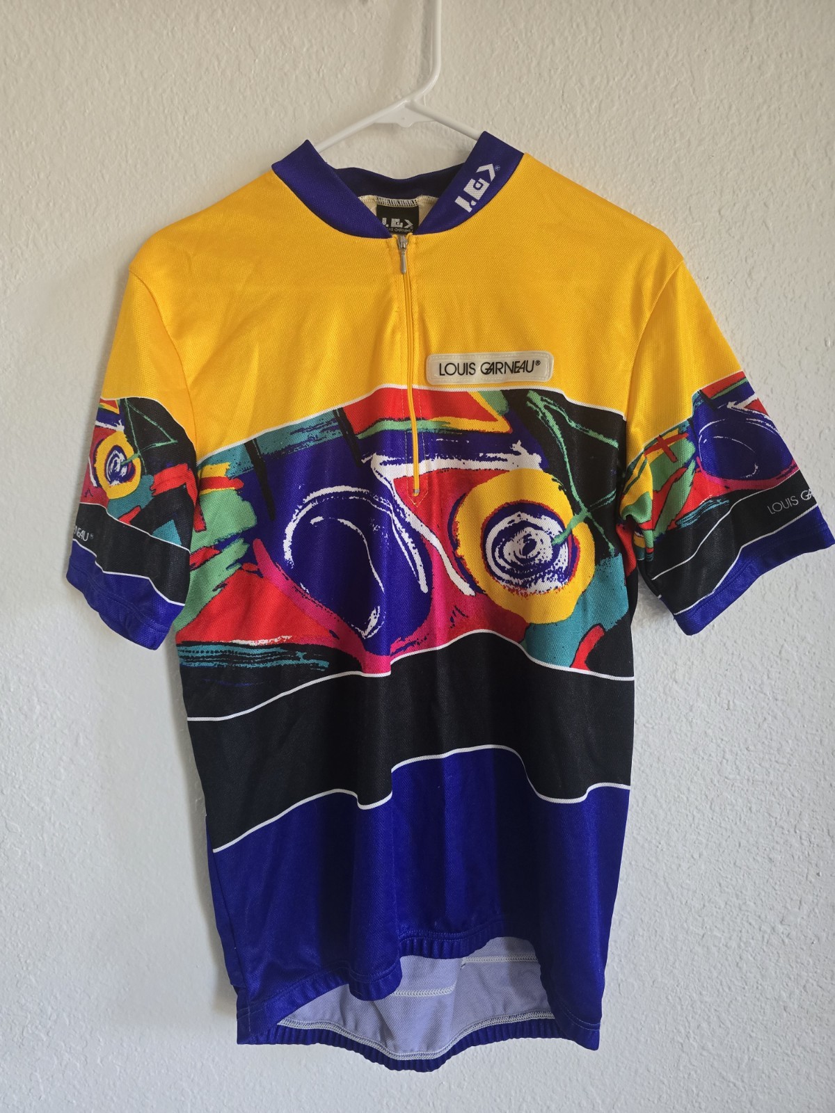 Vintage Louis Garneau cyclist shirt jacket Colorful 90s Size Large EUC
