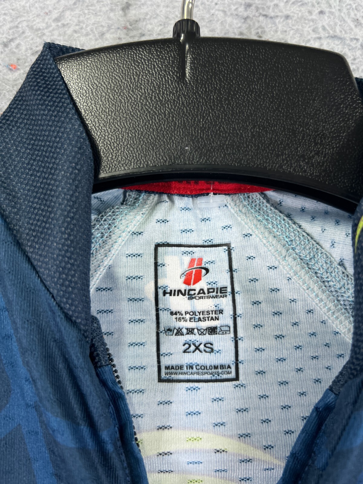 Hincapie Cycling Jersey Adult 2XS XXS Blue Full Zip Short Sleeve Polyester