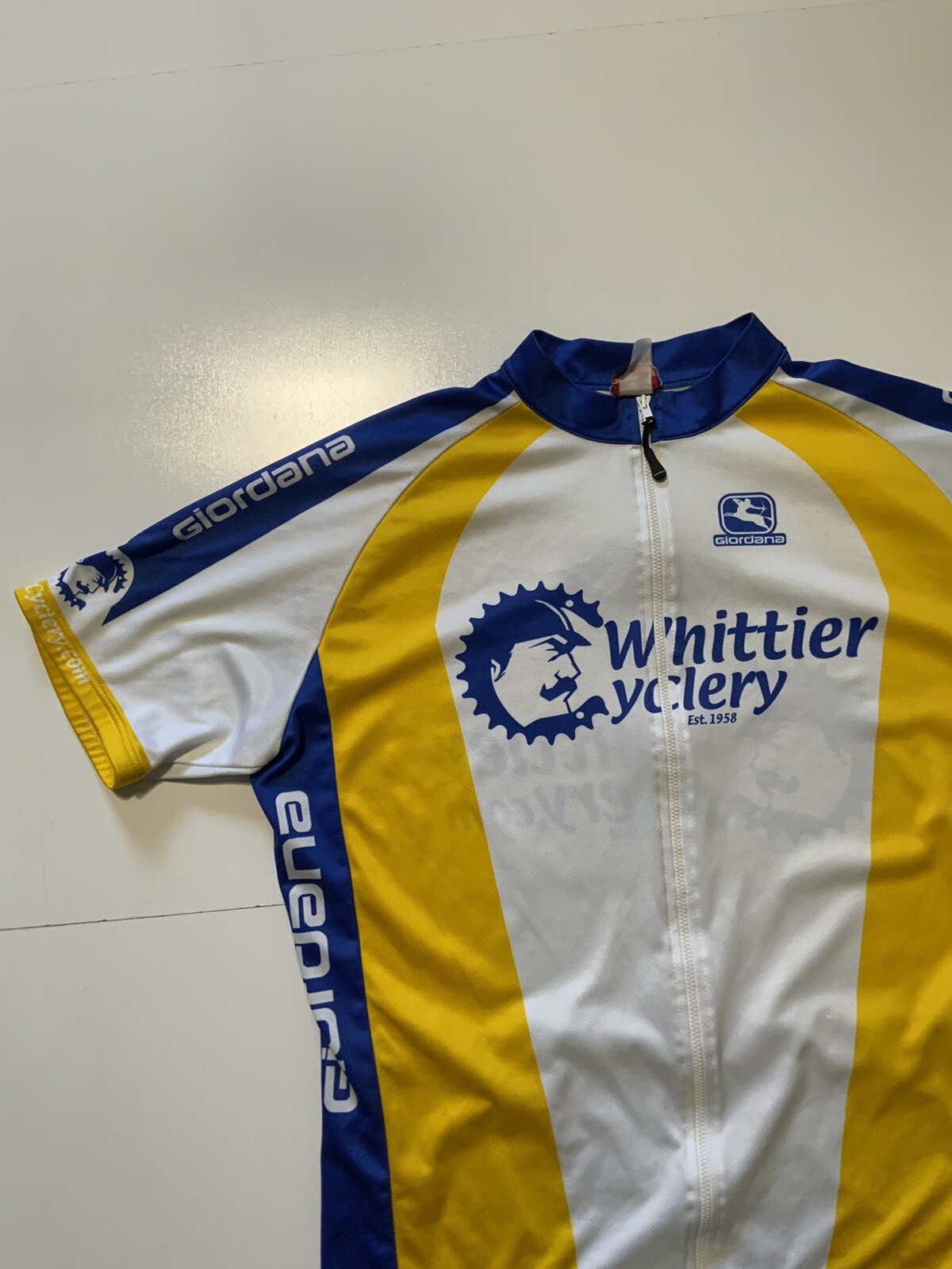 Giordana Whittier Cyclery Cycling Bike Full Zip Lightweight Unisex S/S Jersey