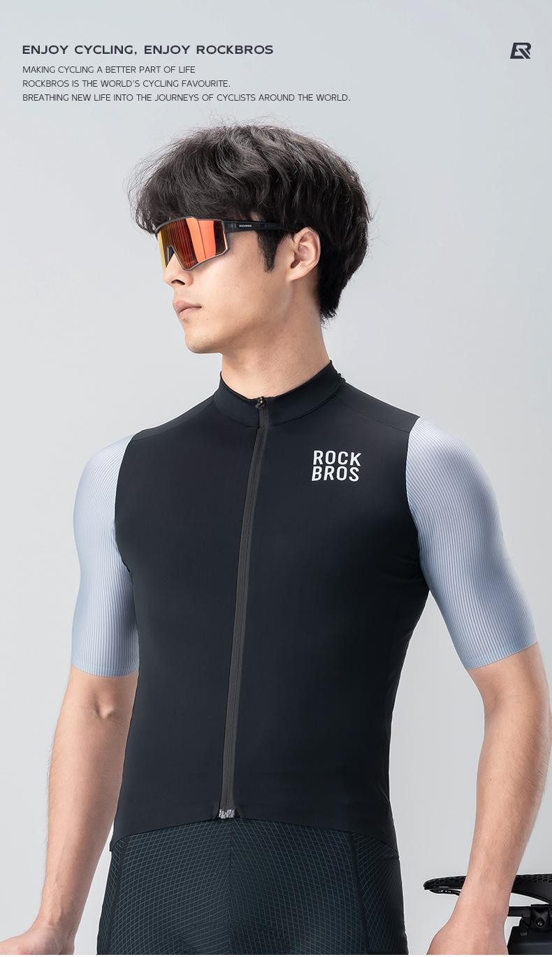 Rockbros Men’s Cycling Shirt Summer Mtb Road Cycling Jersey 2024 Fashion Color B