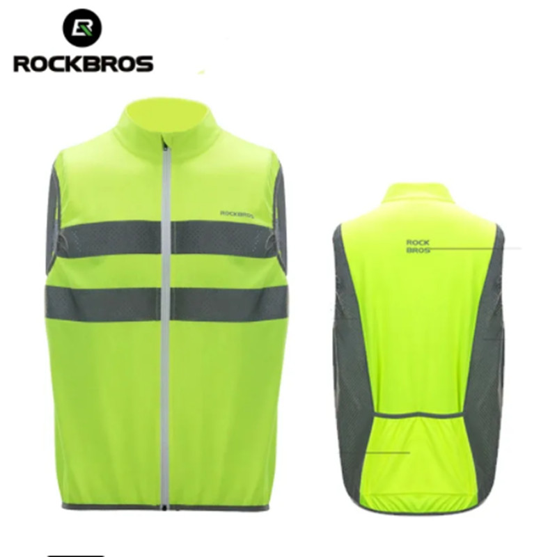 ROCKBROS Night Running Cycling Reflective Vest Mesh Outdoor Sports Safety Jacket