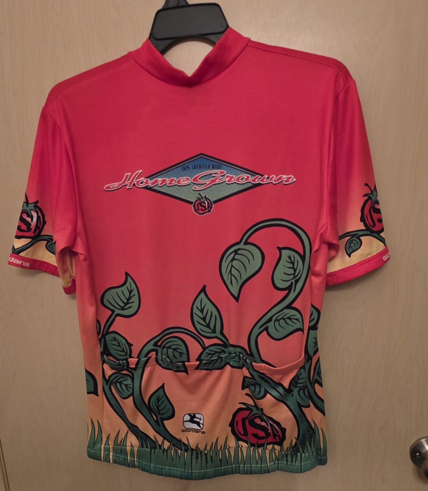 Giordana Men’s Graphic Pt 1/2 Zip Front Cycling Jersey Top w Back Pocket Size ?