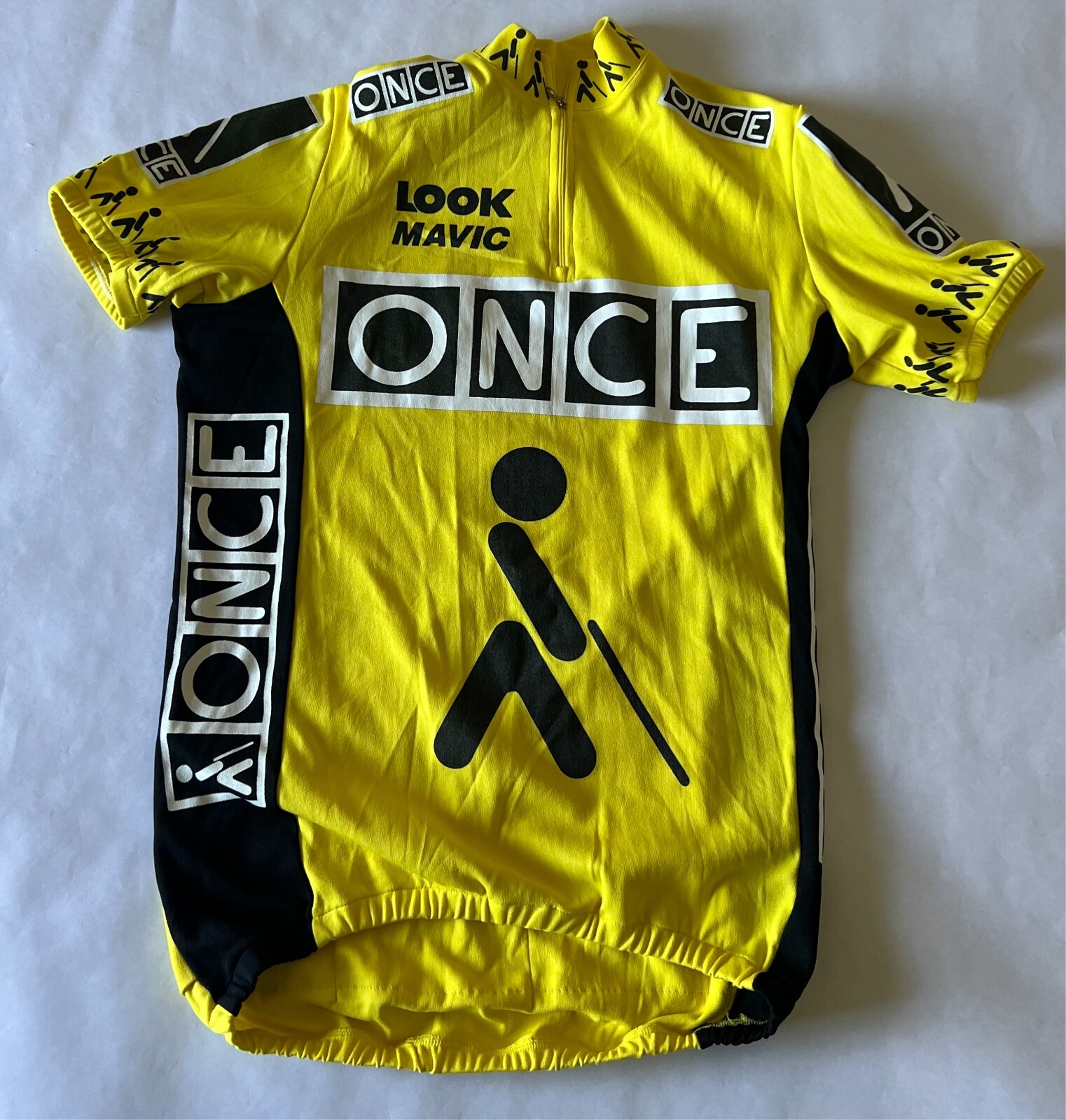 ONCE Yellow, Unisex, CHEST 36″ 1/4 Zipper, Elastic Lower Hem, Cycling Jersey