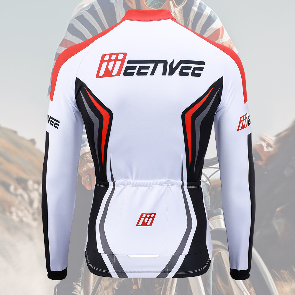 MEETWEE Men’s Full Zipper Long Sleeves Cycling Tops Jersey Bicycle Bike Shirt