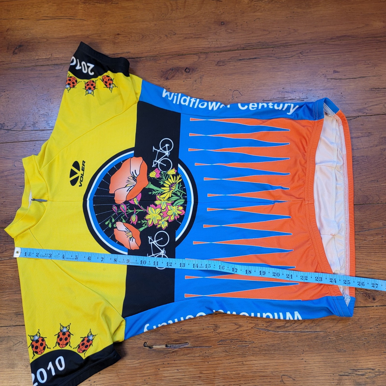 Voler Womens XL Cycling Jersey 21.5″ P2P 2010 Wildflower Century California SS