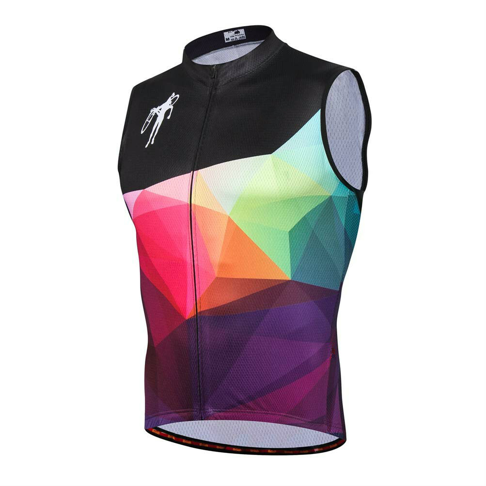 Men’s Reflective Biking Vest Top Sleeveless Cycle Cycling Jersey Shirts Full Zip
