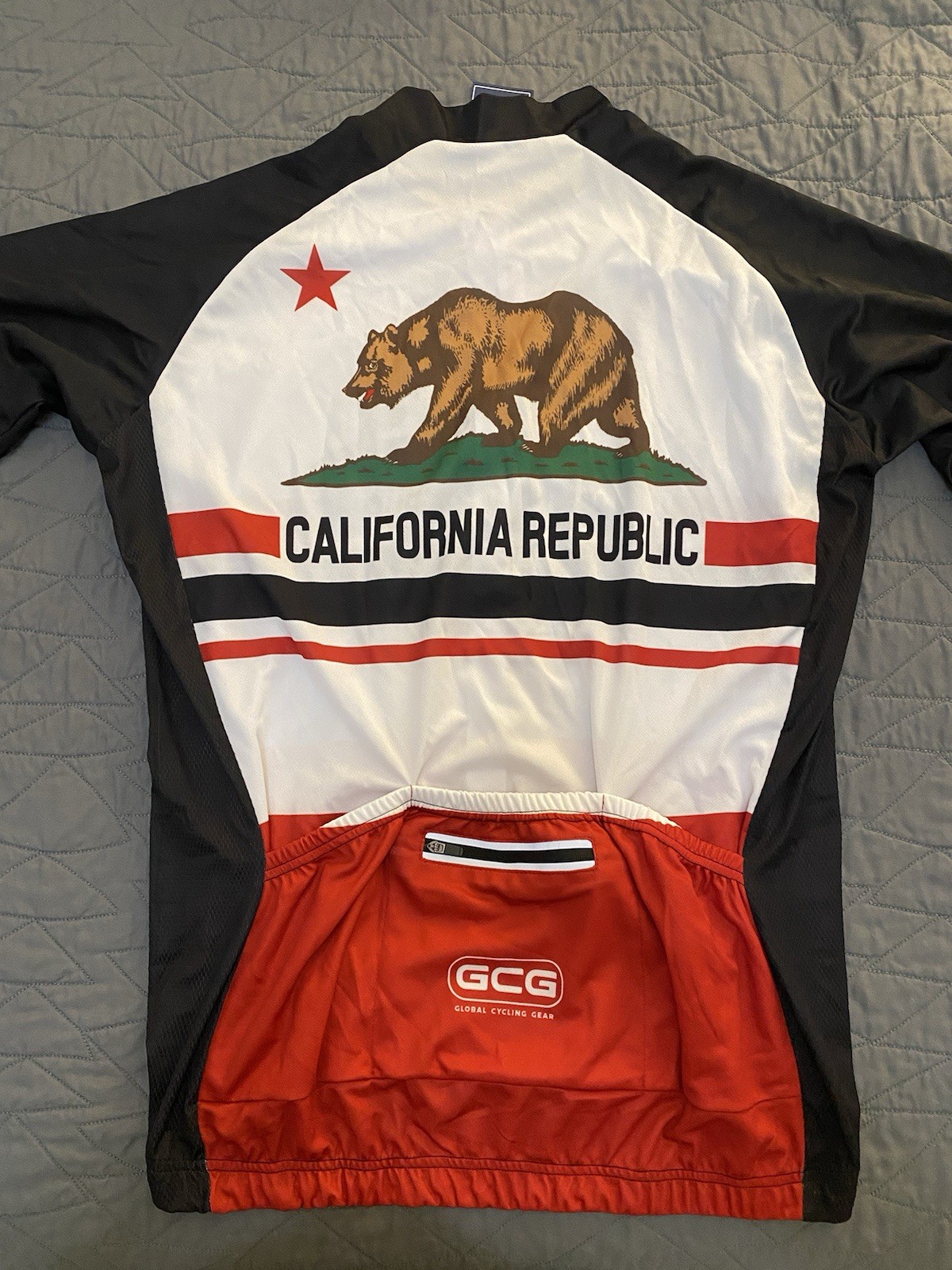 GCG Full Zip Cycling Jersey w/ Pockets Short Sleeve California Graphic XL