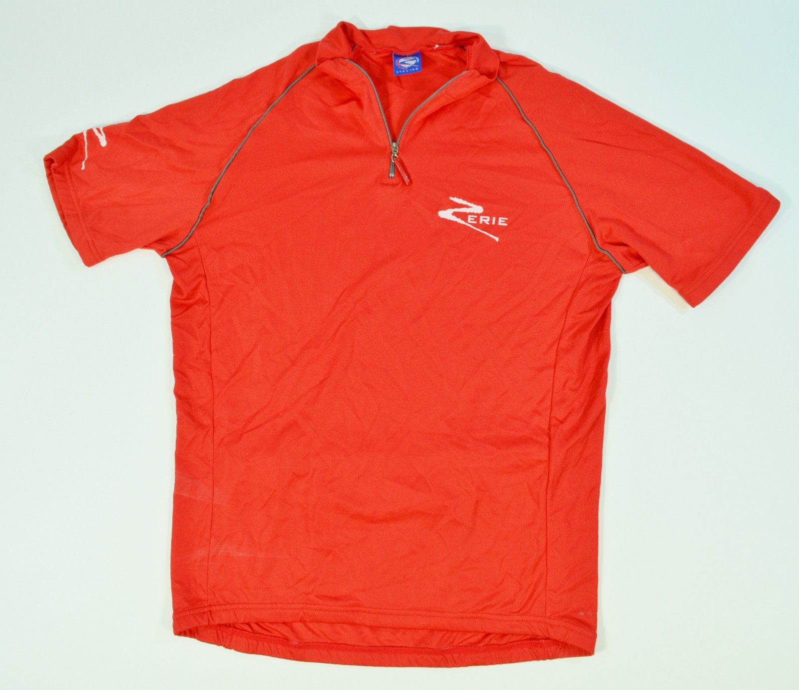 Zerie Bicycle Cycling Short Sleeve Red Jersey Shirt Medium Adult 1/4 Zip