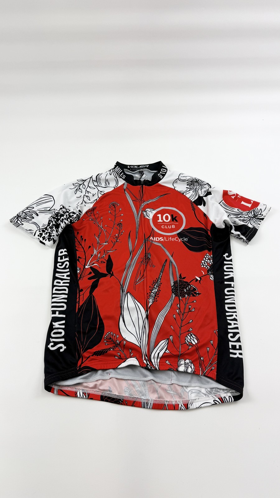 Voler AIDS/LifeCycle 10k Club Cycling Jersey Large Fundraiser Floral USA