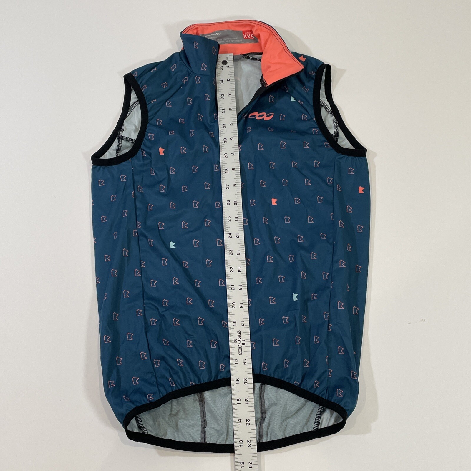 Podiumwear Men’s XXS Boys Lightweight Cycling Vest Blue Minnesota Made