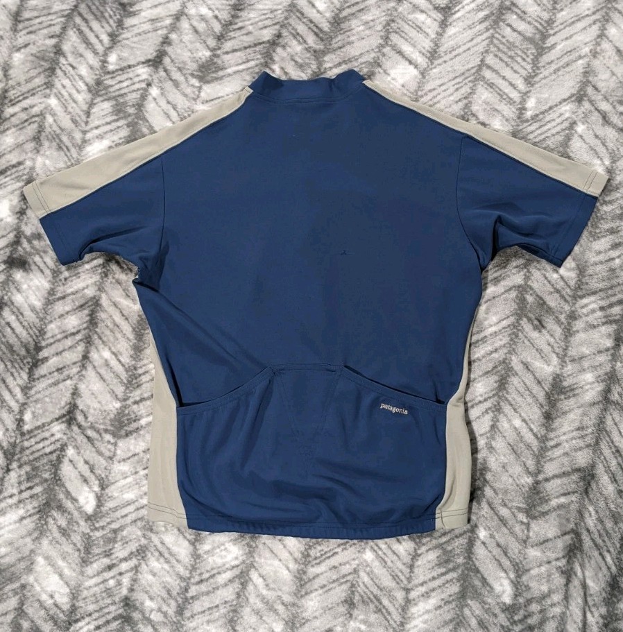 Vintage Patagonia Biking Jersey Mens Large Short Slv Cycling 1/2 Zip Made In USA