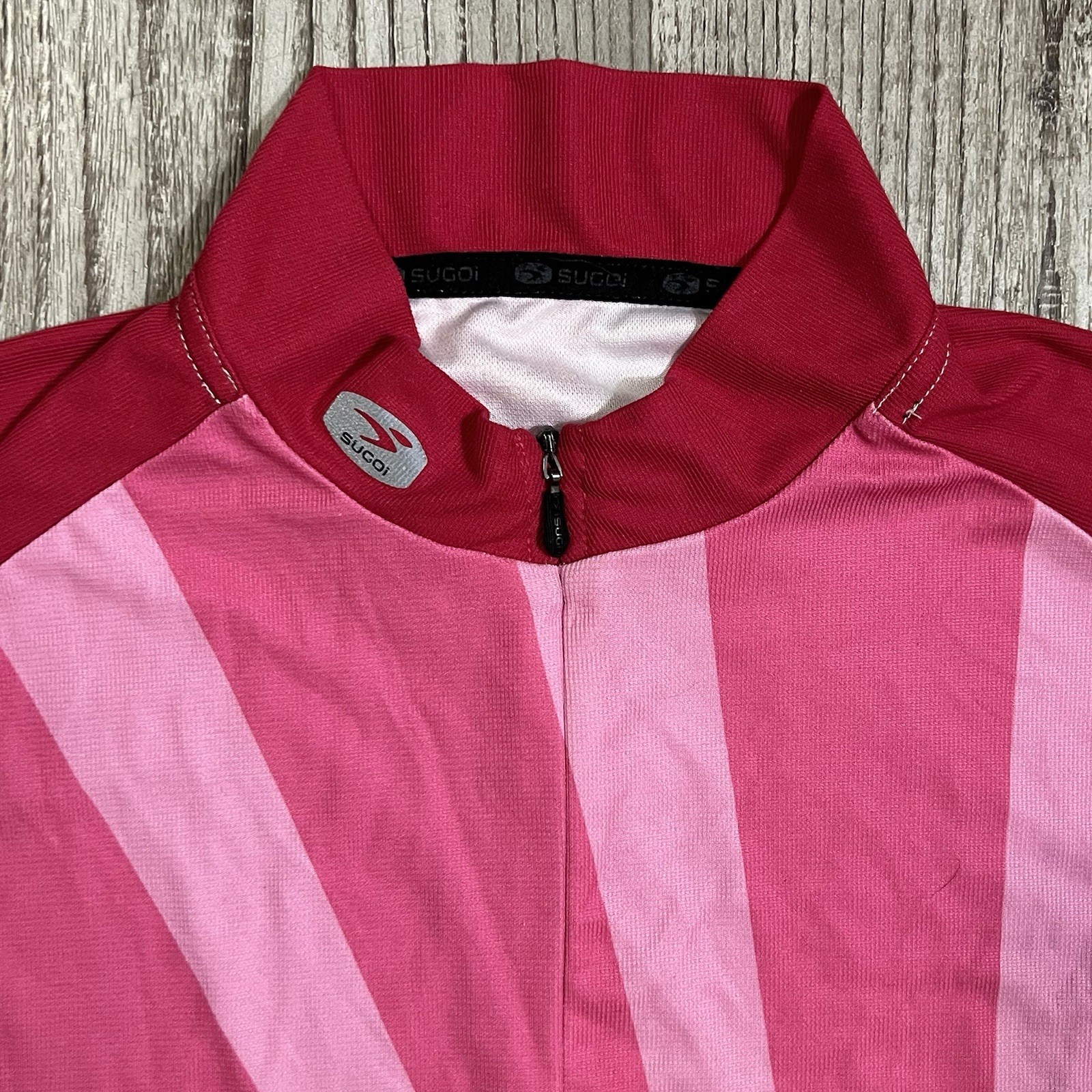 Sugoi Cycling Jersey Womens Medium Pink White Tank Size Sleeveless