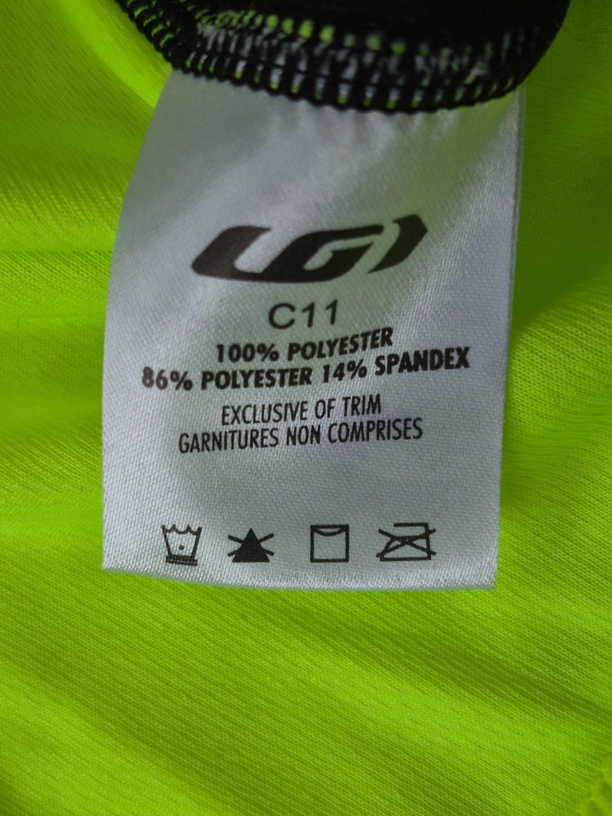 Louis Garneau Palomar Cycling Jersey XL Neon Yellow Full Zip Bike Shirt NWT