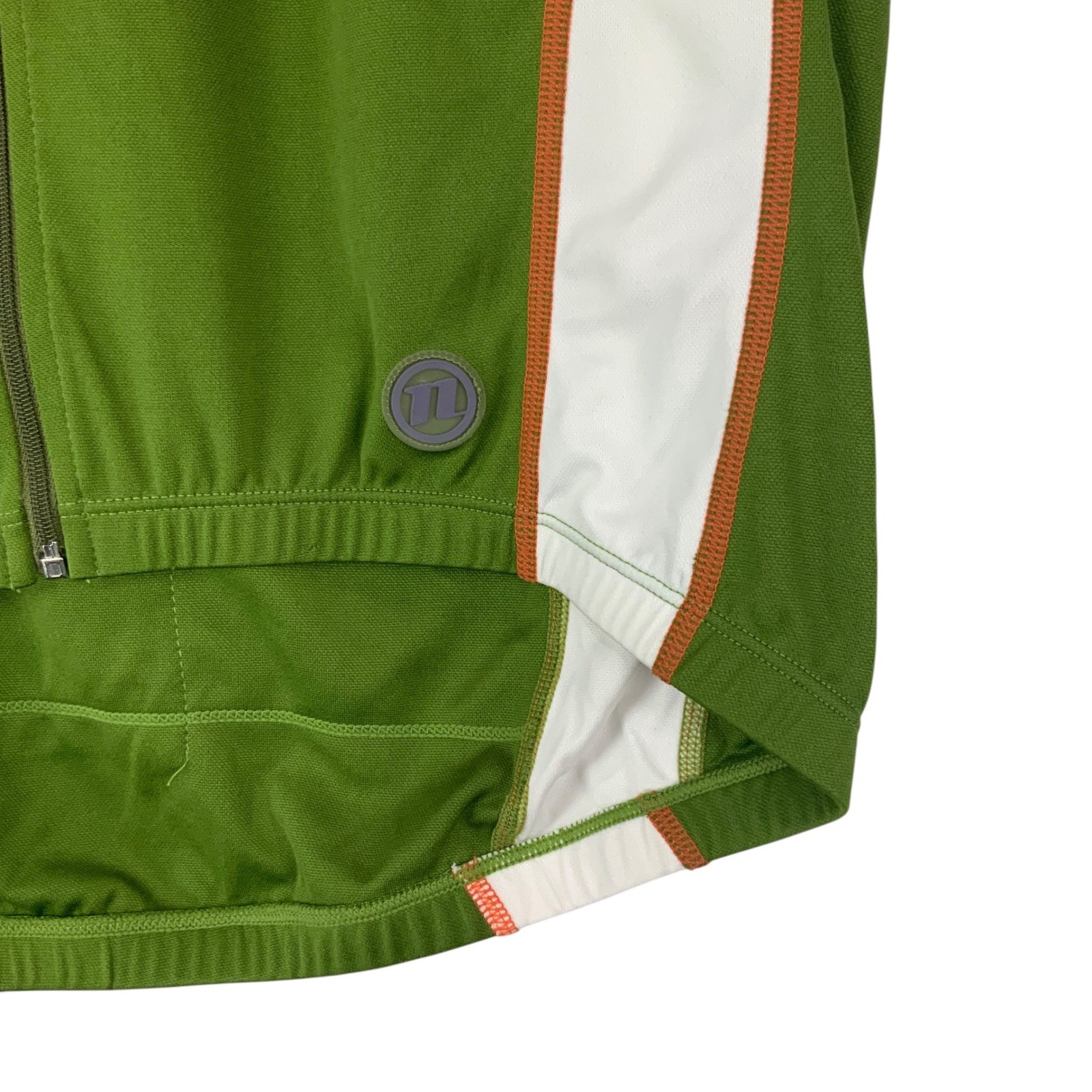 Novara REI Mens Green Cycling Jersey Large Full Zip Short Sleeve Pockets Bike