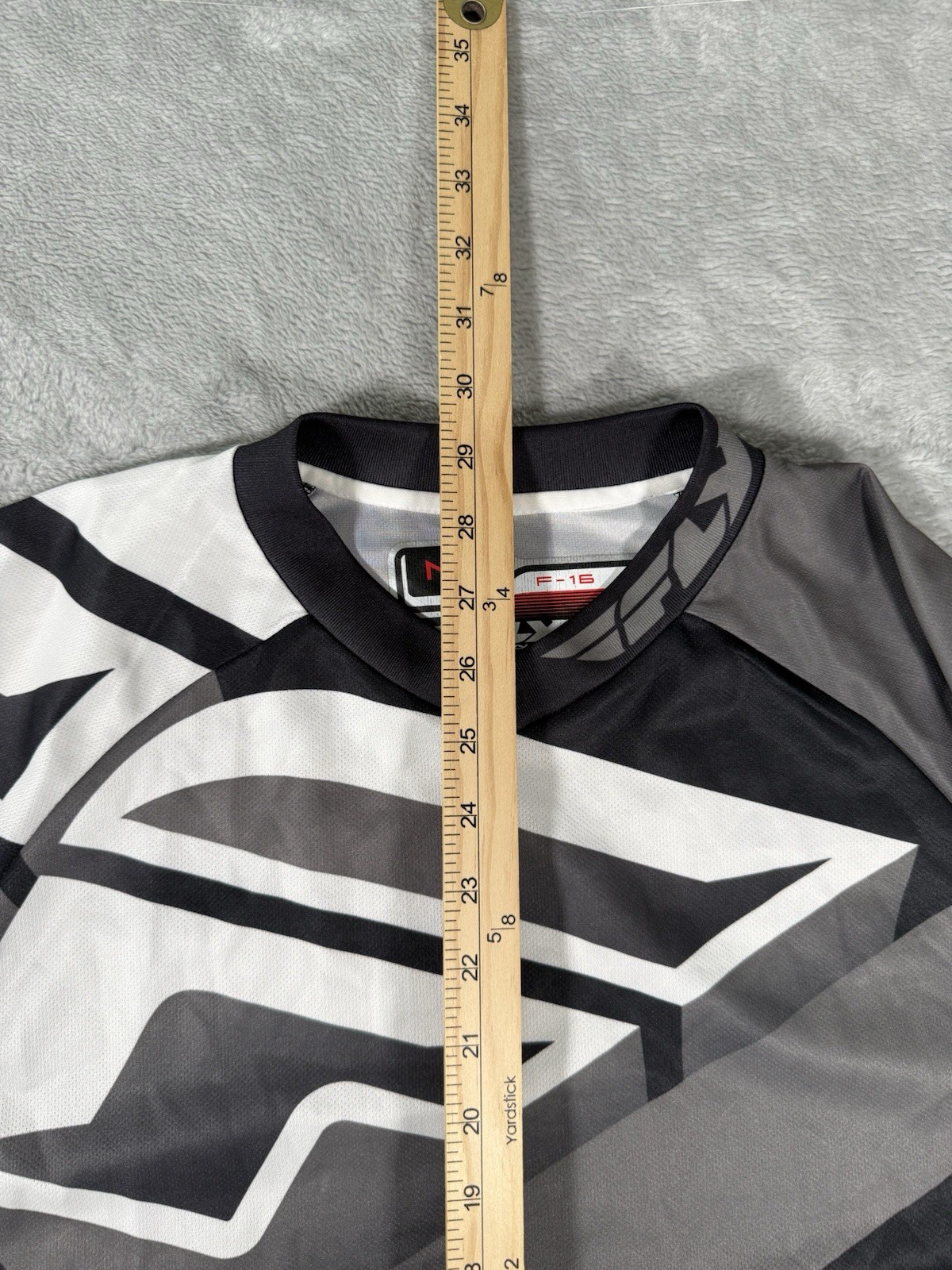Fly Racing Jersey Mens Medium F16 Grey Black White Shirt Dirtbike Motocross BMX