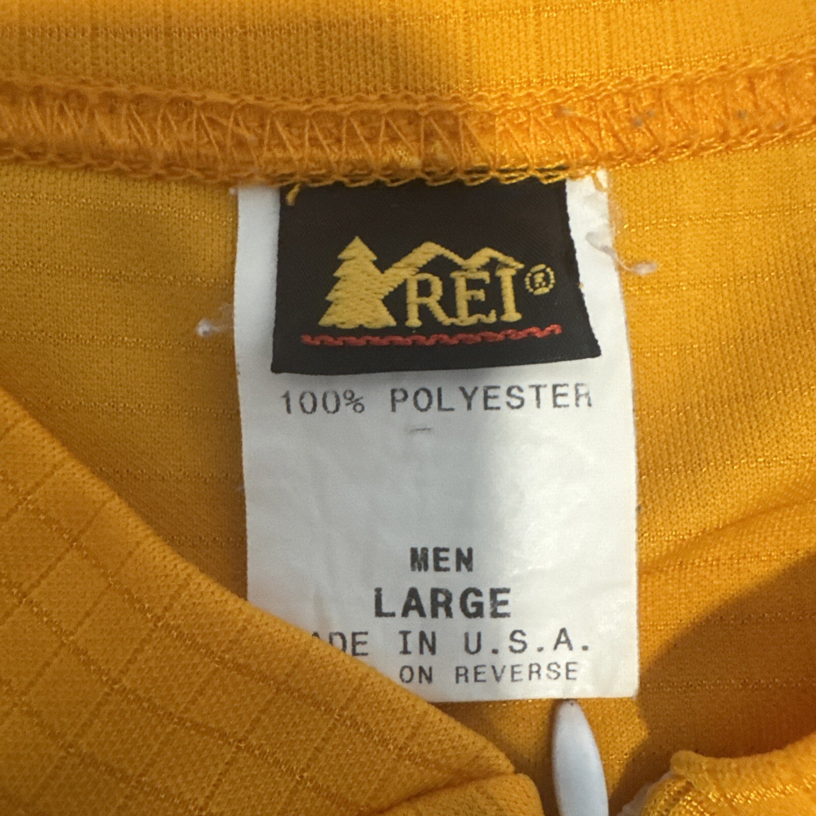 REI Cyclist Jersey Mens L Thanksgiving Orange Gold 1/2 Zip Pockets Elastic Waist