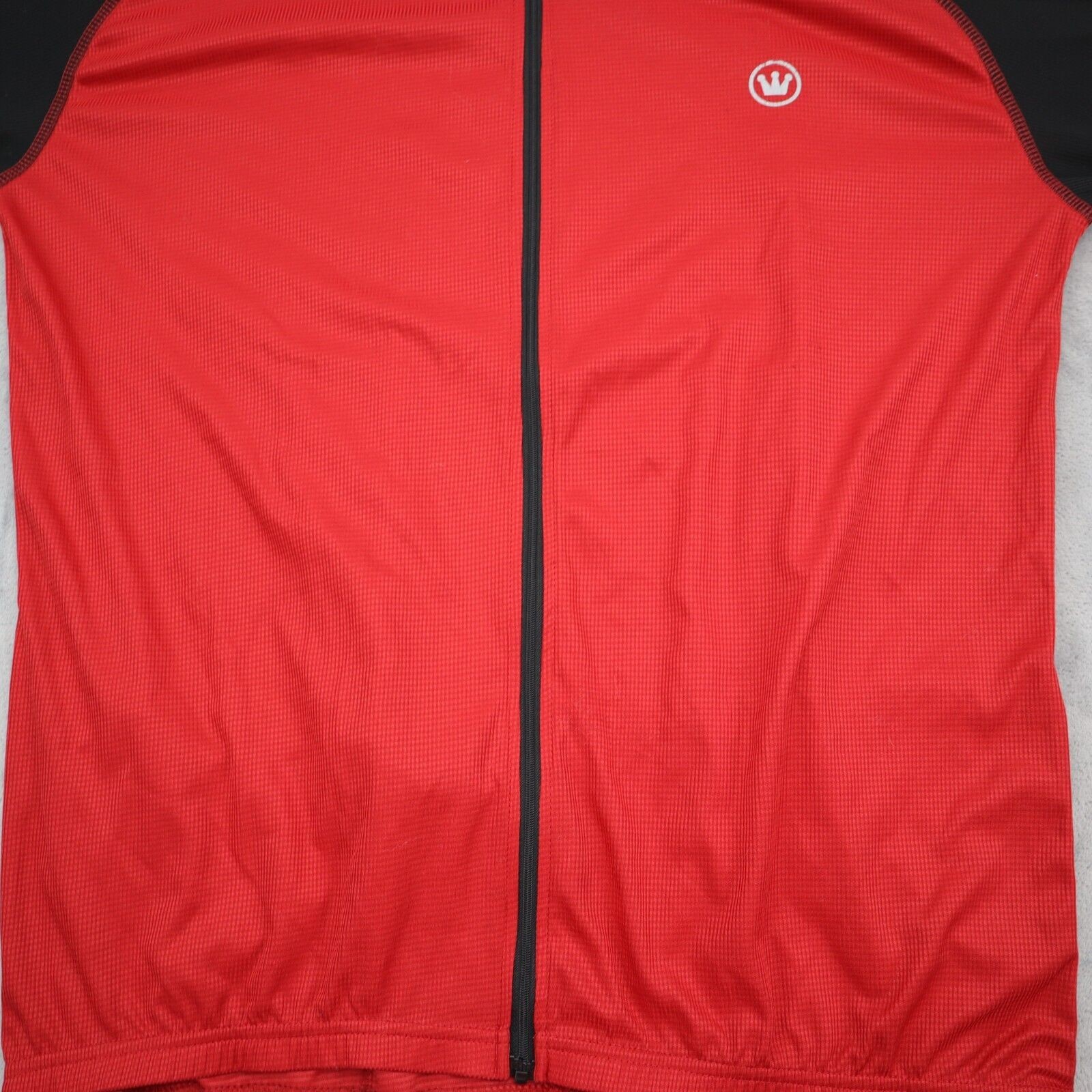 Canari Shirt Mens L Red Short Sleeve Full Zip Back Pockets Cycling Outwear