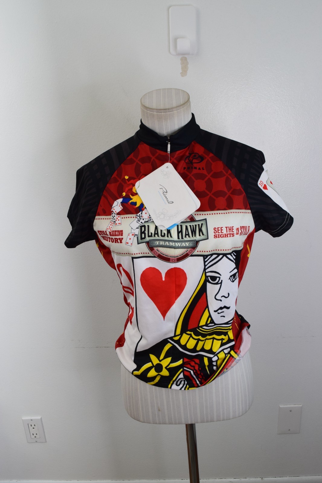 Primal Cycling Jersey Bicycle Womens XS New Black Hawk Full Zip Raglan Sport