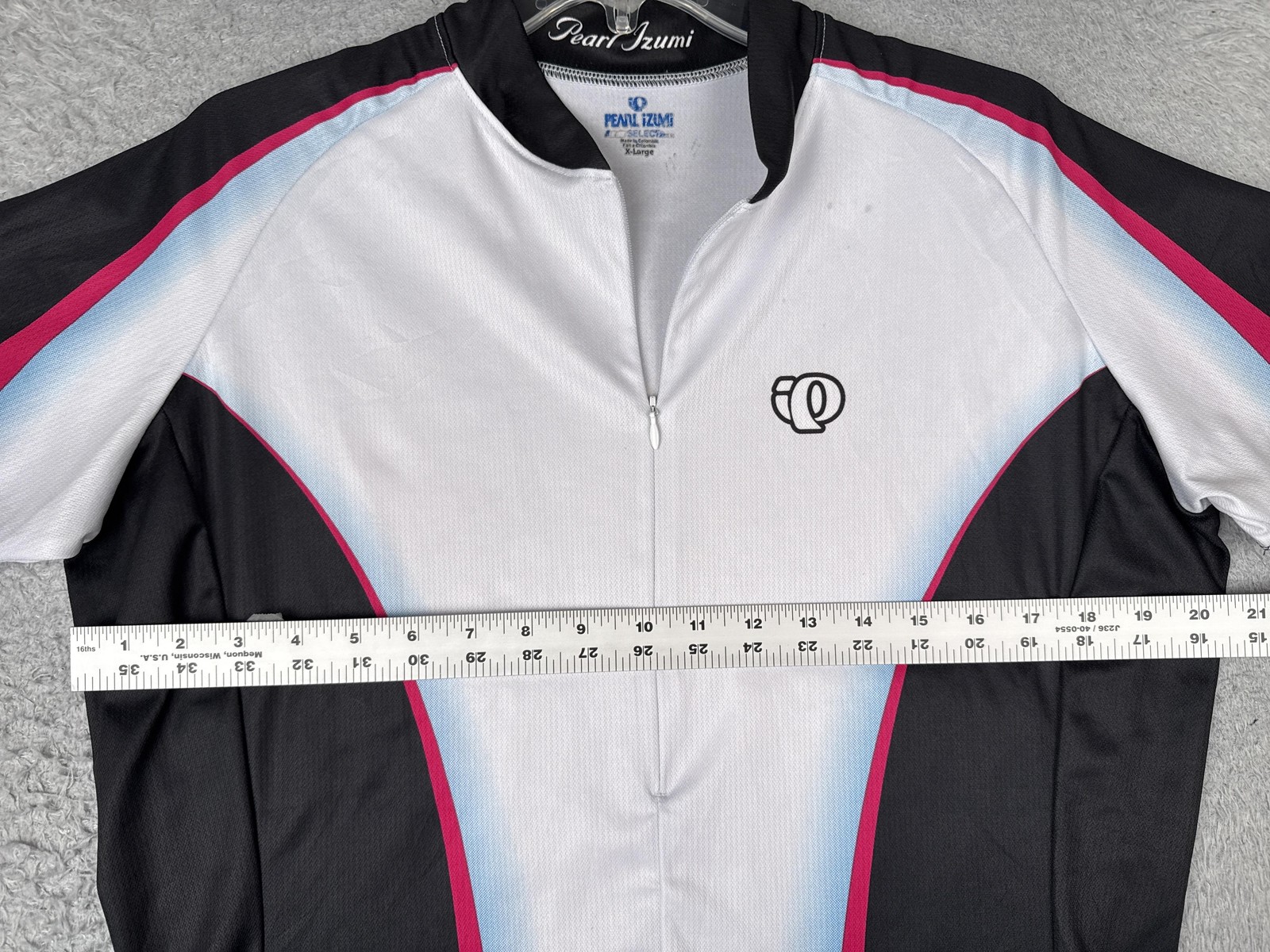 Pearl Izumi Jersey Women XL Black Pink Short Sleeve Cycling 1/2 Zip Pockets