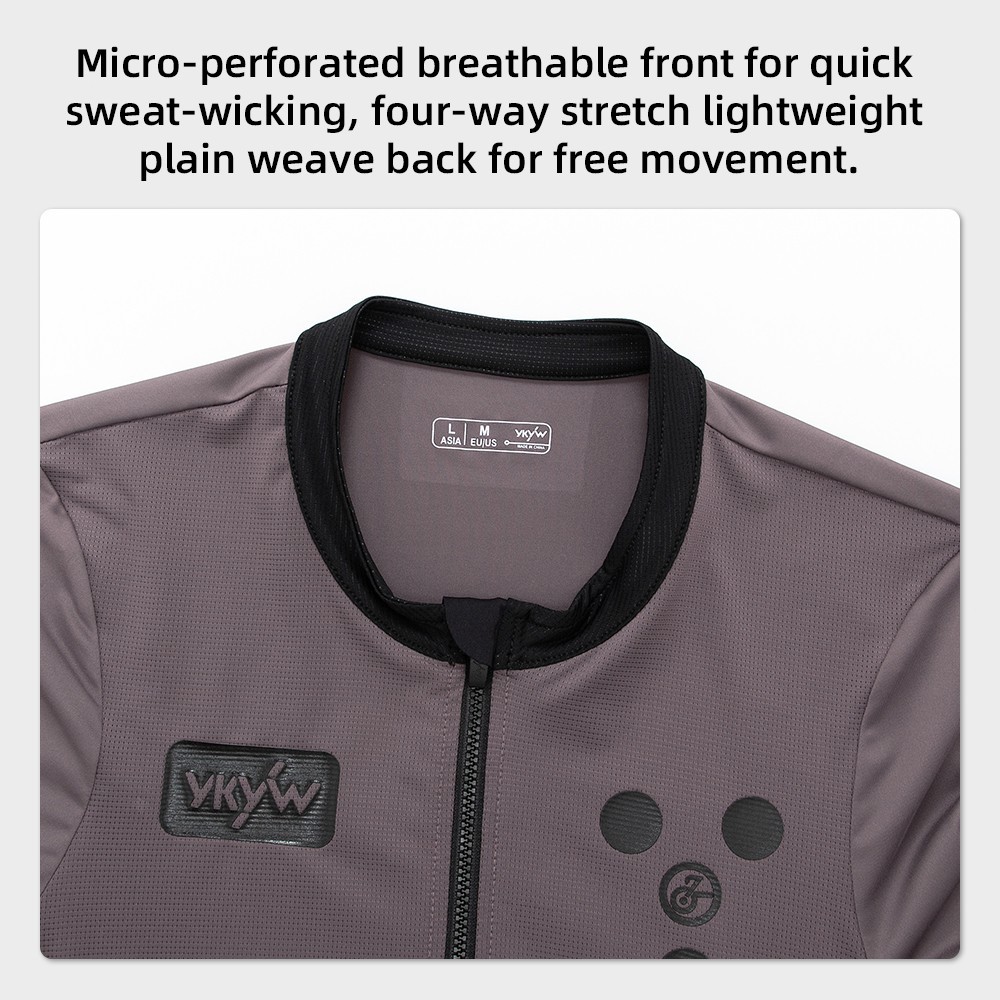 YKYW Men Cycling Jersey Summer Short Sleeve Breathable Bike Pro Shirt 5 Pockets