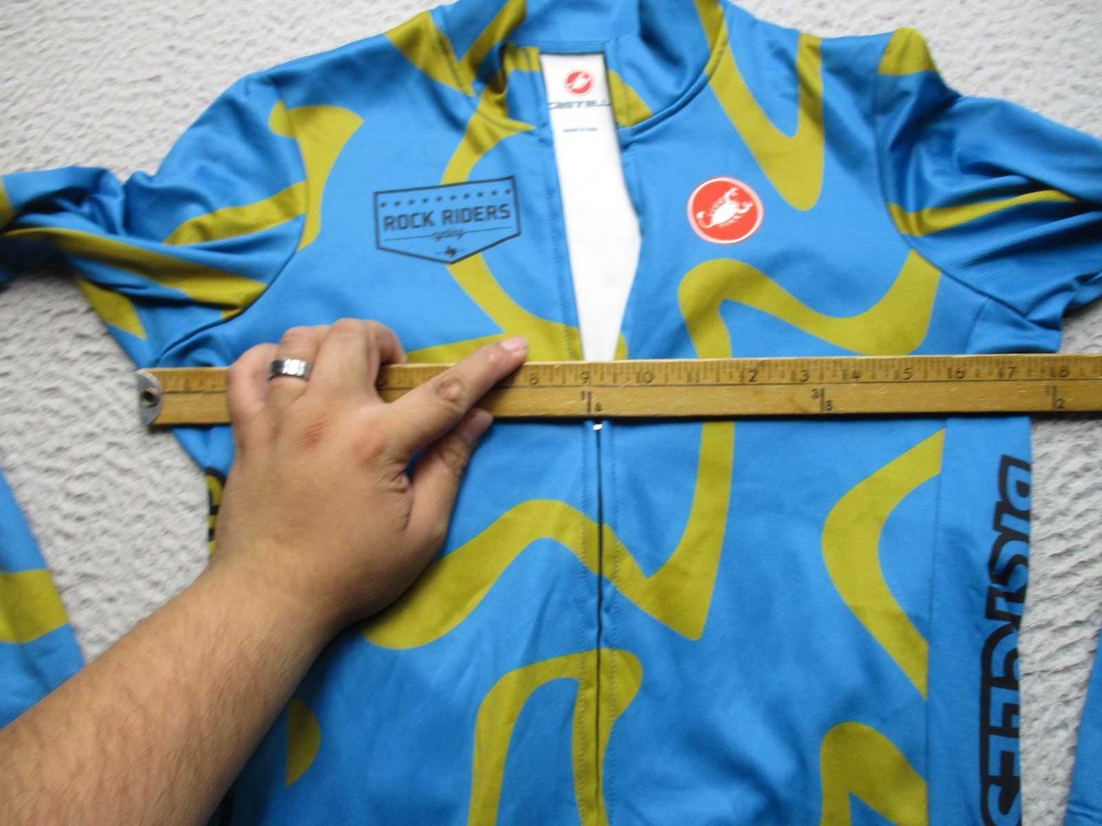 Castelli Rock Riders Cycling Jersey Mens Small Blue Long Sleeve Road Bike Shirt