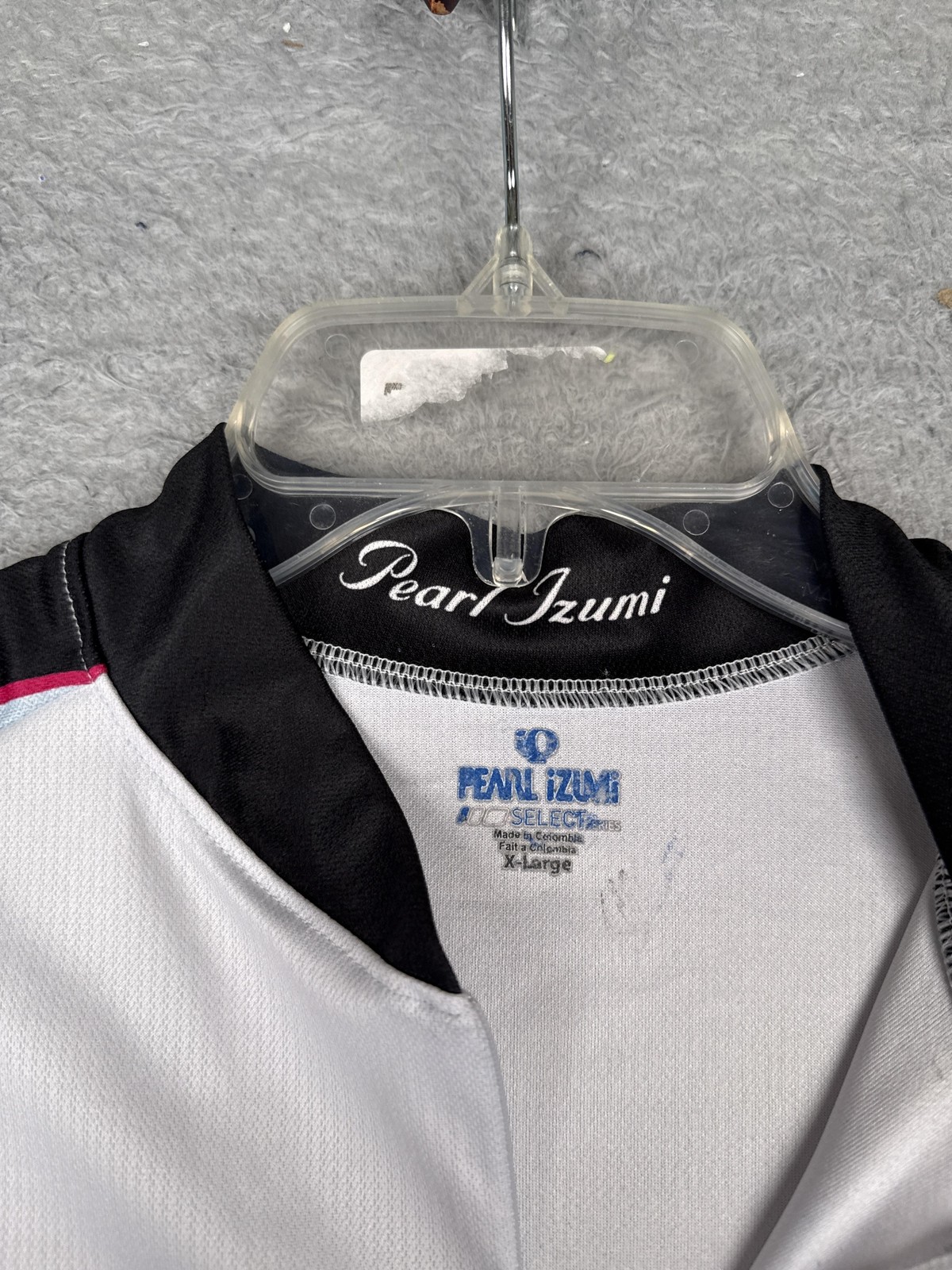 Pearl Izumi Jersey Women XL Black Pink Short Sleeve Cycling 1/2 Zip Pockets