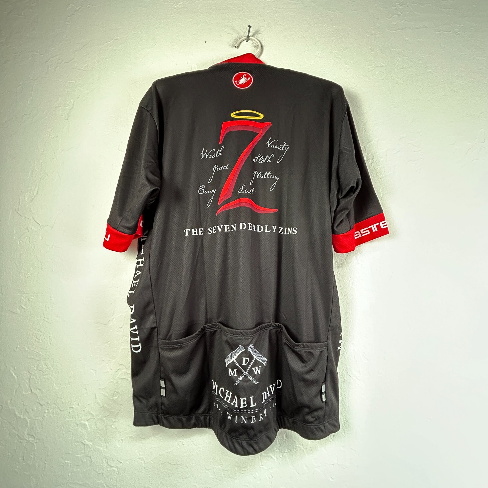 Castelli Cycling Jersey Size XXXL Deadly Zins Michael David Winery Black New