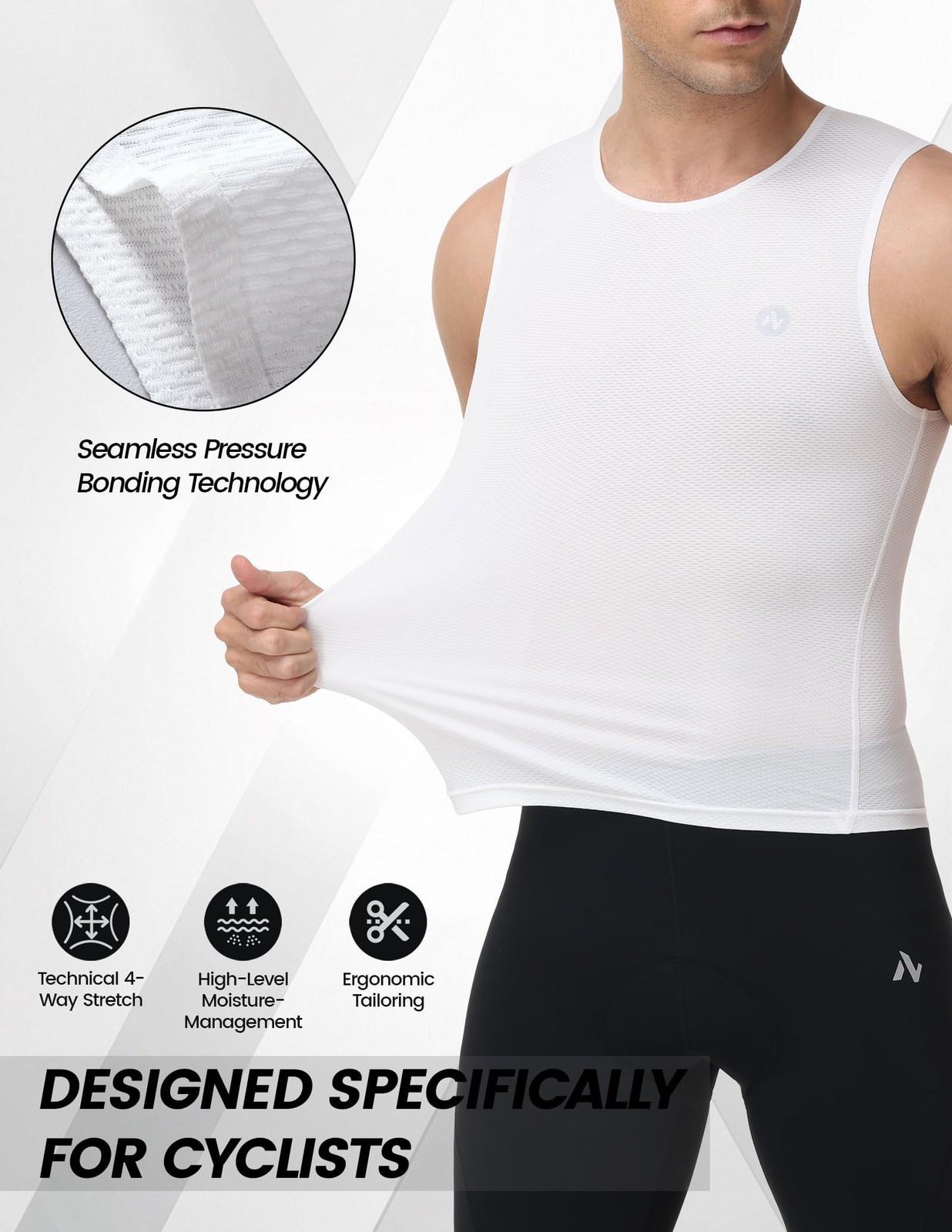 Men’s Cycling Base Layer Bike Mesh Undershirt Sleeveless Vests Lightweight Bi…