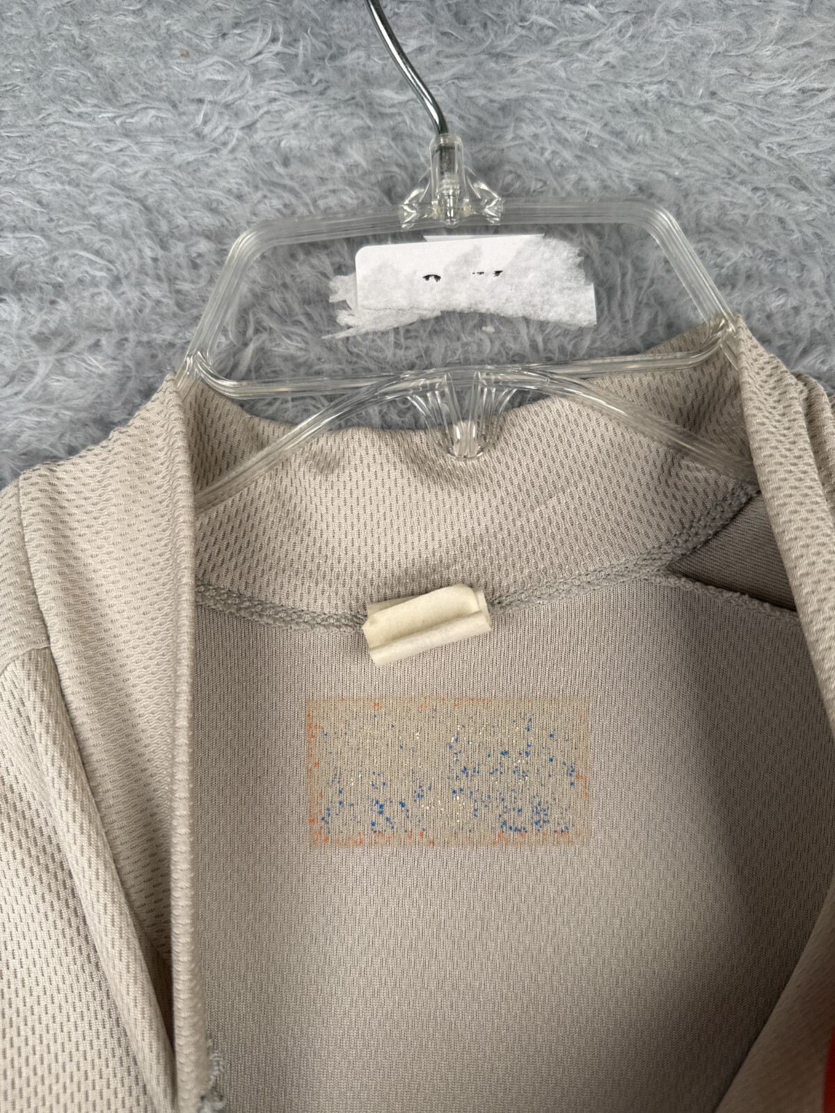 VINTAGE Performance Cycling Jersey Adult Large Beige Black 1/2 Zip Short Sleeve