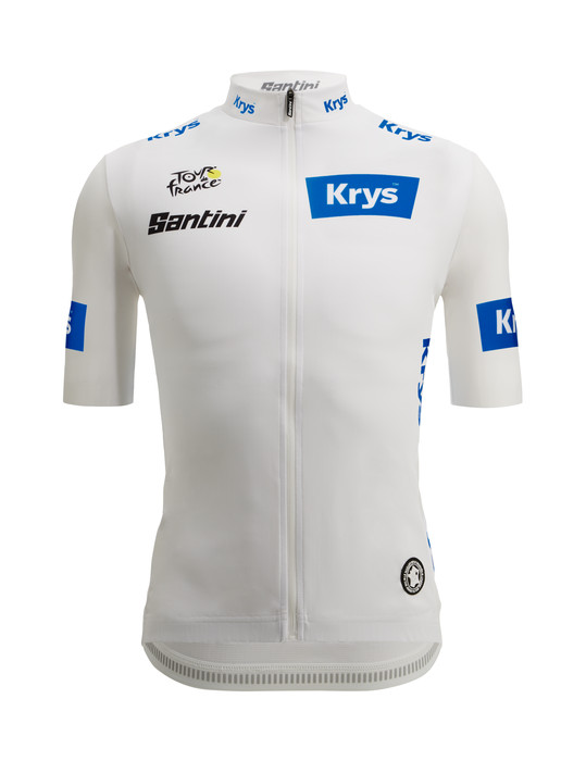 2025 Tour de France Fan Line Best Young Rider Mens White Jersey by Santini