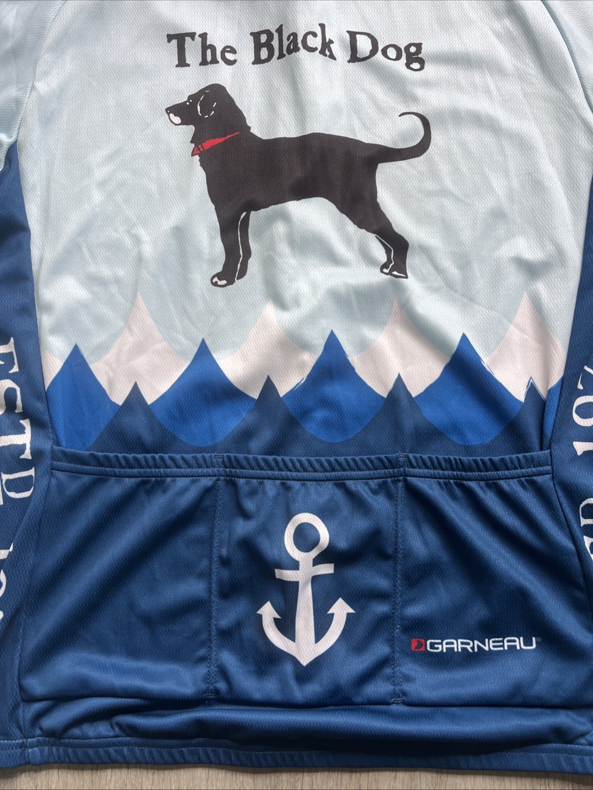 LIMITED EDITION Louis Garneau THE BLACK DOG 1/2 Zip SS Cycling Jersey BLUE XL