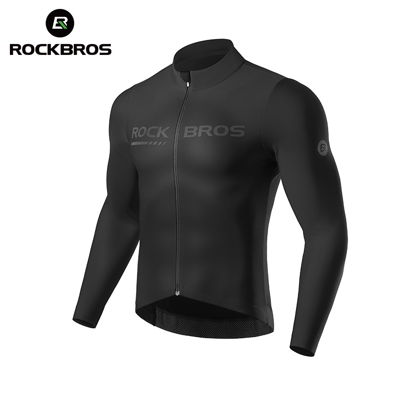 ROCKBROS Winter Cycling Jersey Sets Thermal Fleece Long Sleeve Bike Jersey+Pants