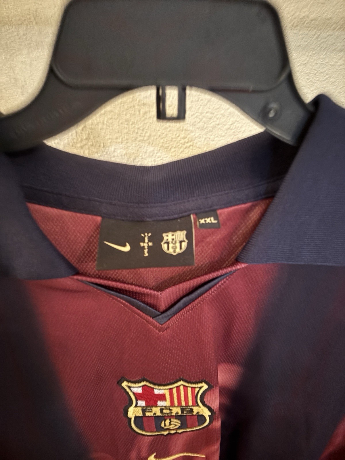 Travis Scott x Nike x FC Barcelona Retro 2000/01 Home Skeleton Jersey 2XL New