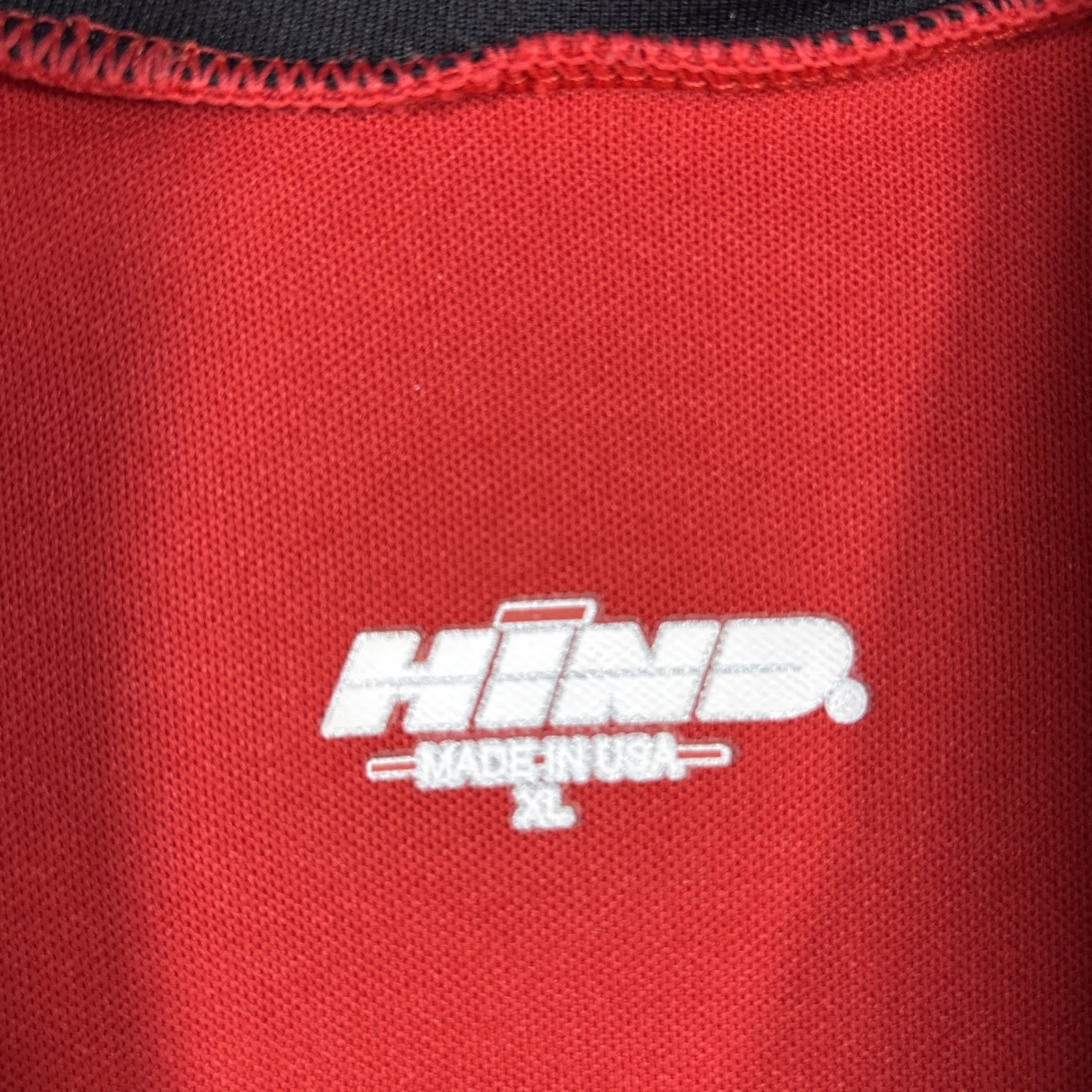 Hind Cycling Shirt Men XL Red Black Stretch 3/4 Front Zip Hydrator Wick Pockets