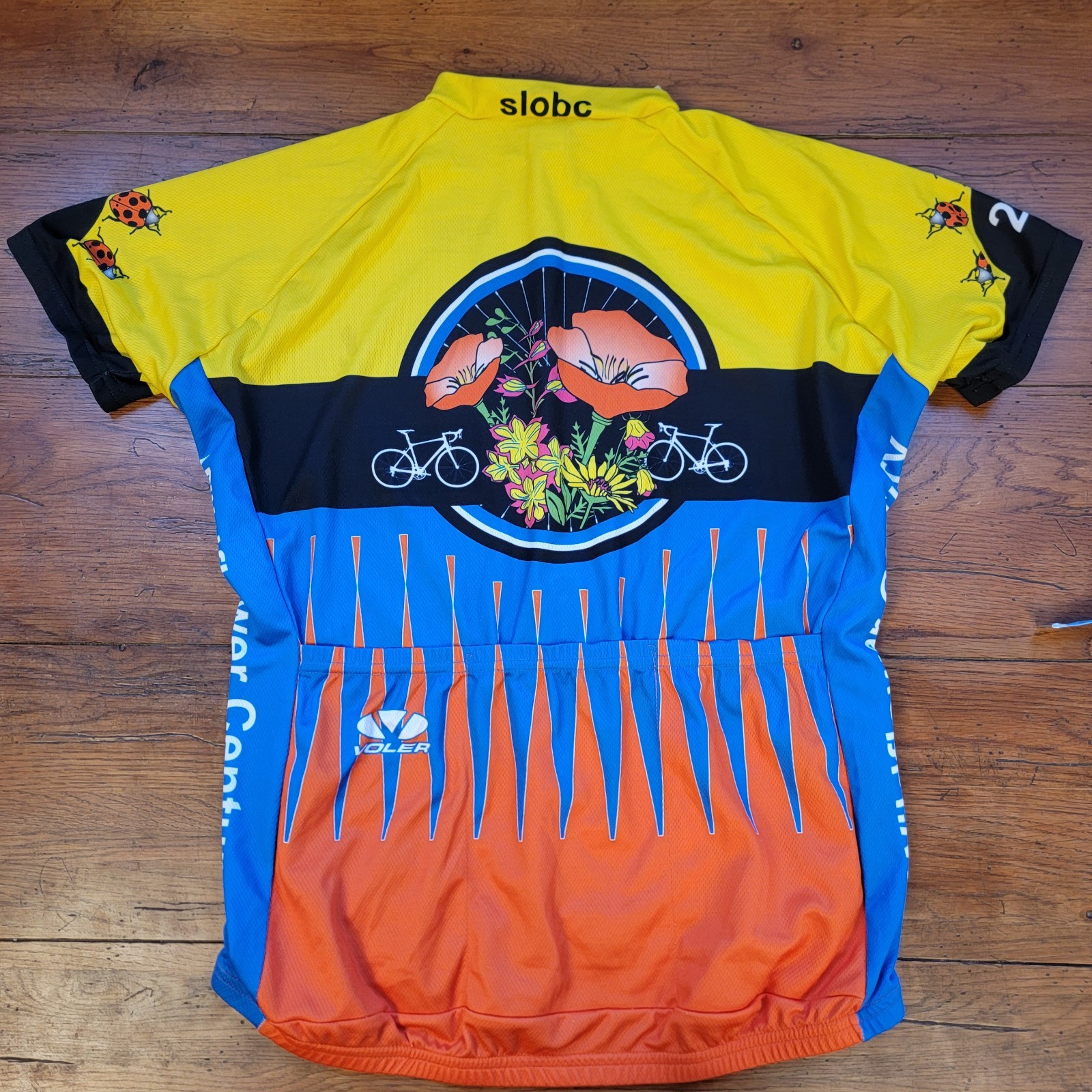 Voler Womens XL Cycling Jersey 21.5″ P2P 2010 Wildflower Century California SS