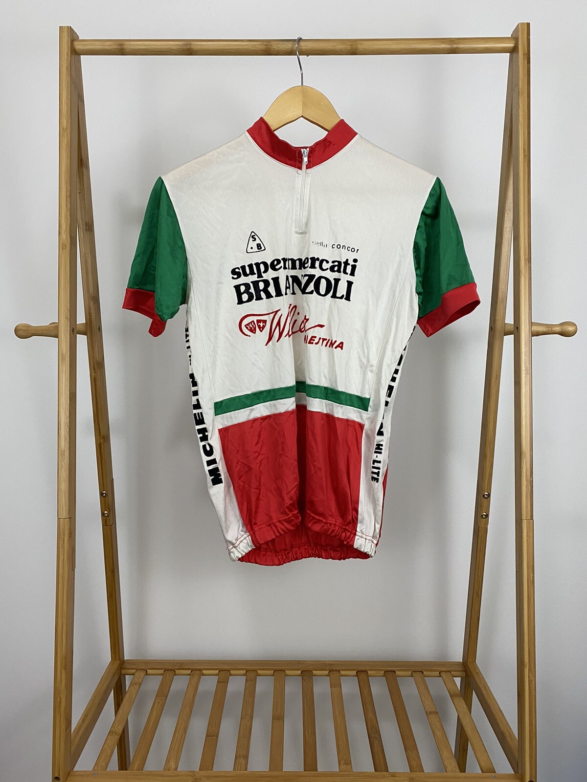 VTG 80s Supermercati Brianzoli Michelin Hi-Lite Cycling Jersey Italy Size S