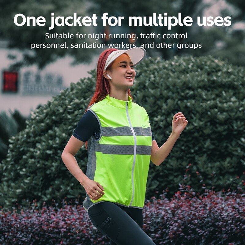ROCKBROS Night Running Cycling Reflective Vest Mesh Outdoor Sports Safety Jacket