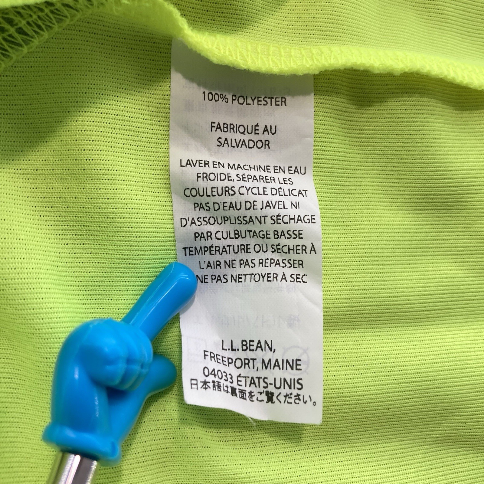 LL Bean Cycling Jersey Men Large Neon Yellow Reflective Active Protection Pocket