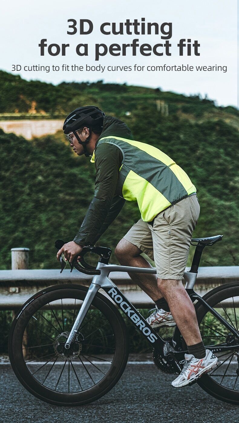 ROCKBROS Bike Cycling Mesh Sleeveless Vest Reflective Safety Motorcycle Gilet