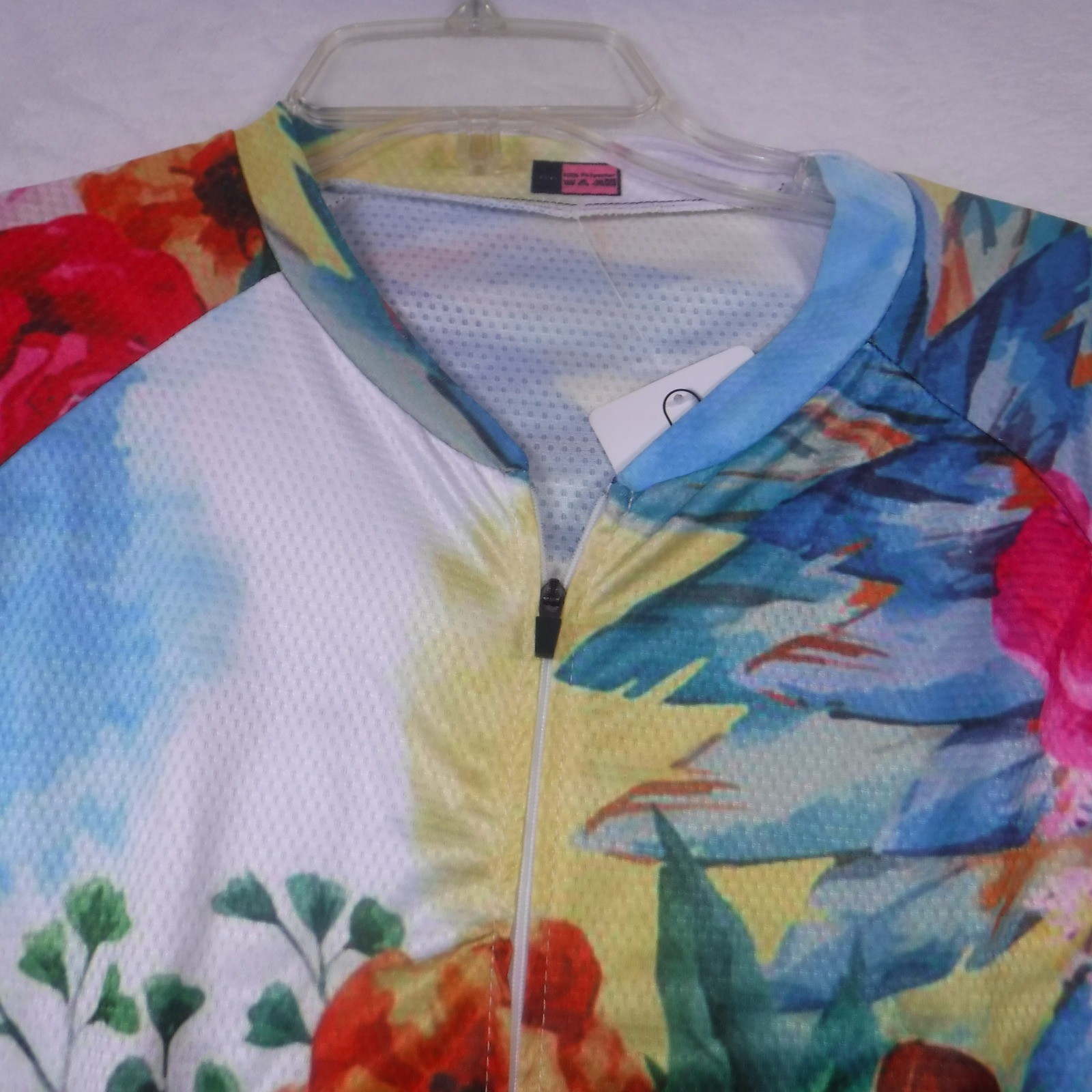 Coolmax Floral Skull Cycling Jersey Short Sleeve Full Zip 3XL Multi Color