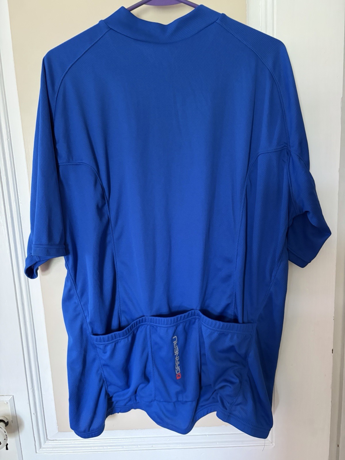 Louis Garneau Genesis Men’s XXL Blue Cycling Jersey Short Sleeve 1/4 Zip Pockets